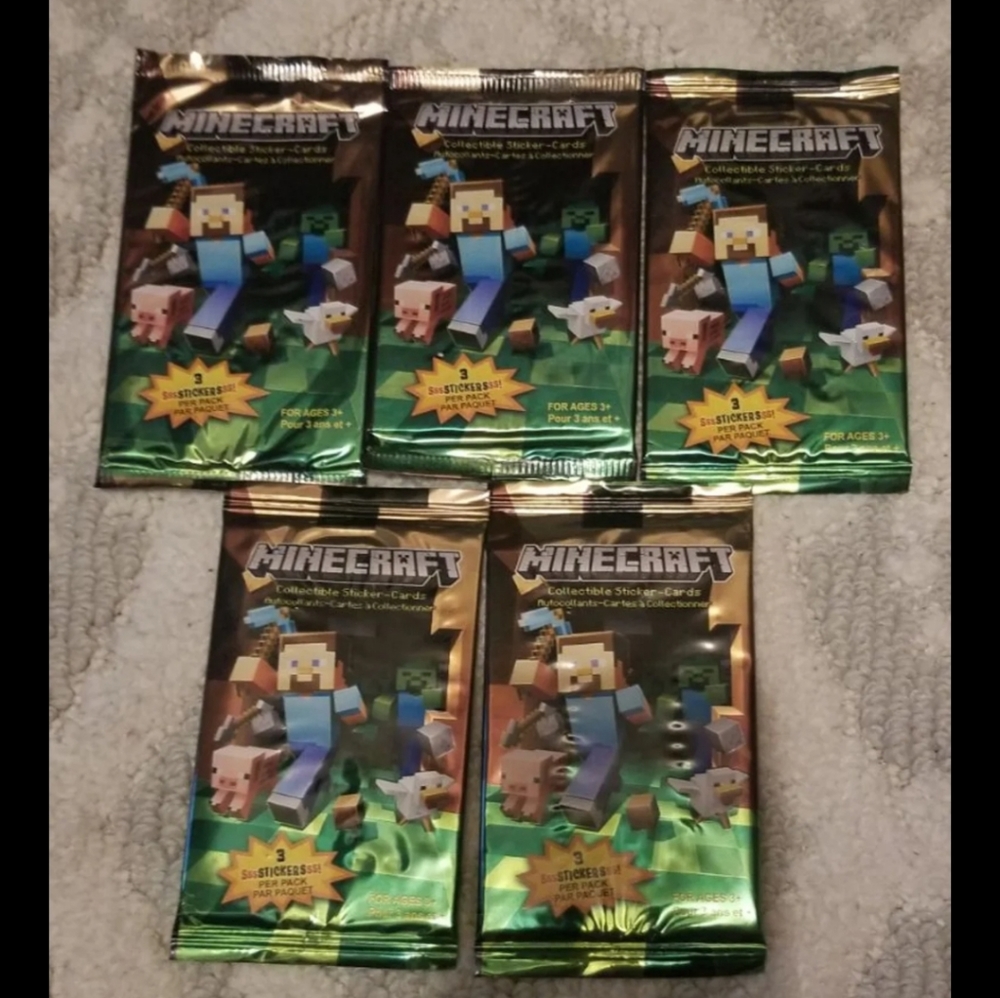 Minecraft collectible stickers packs bundle.